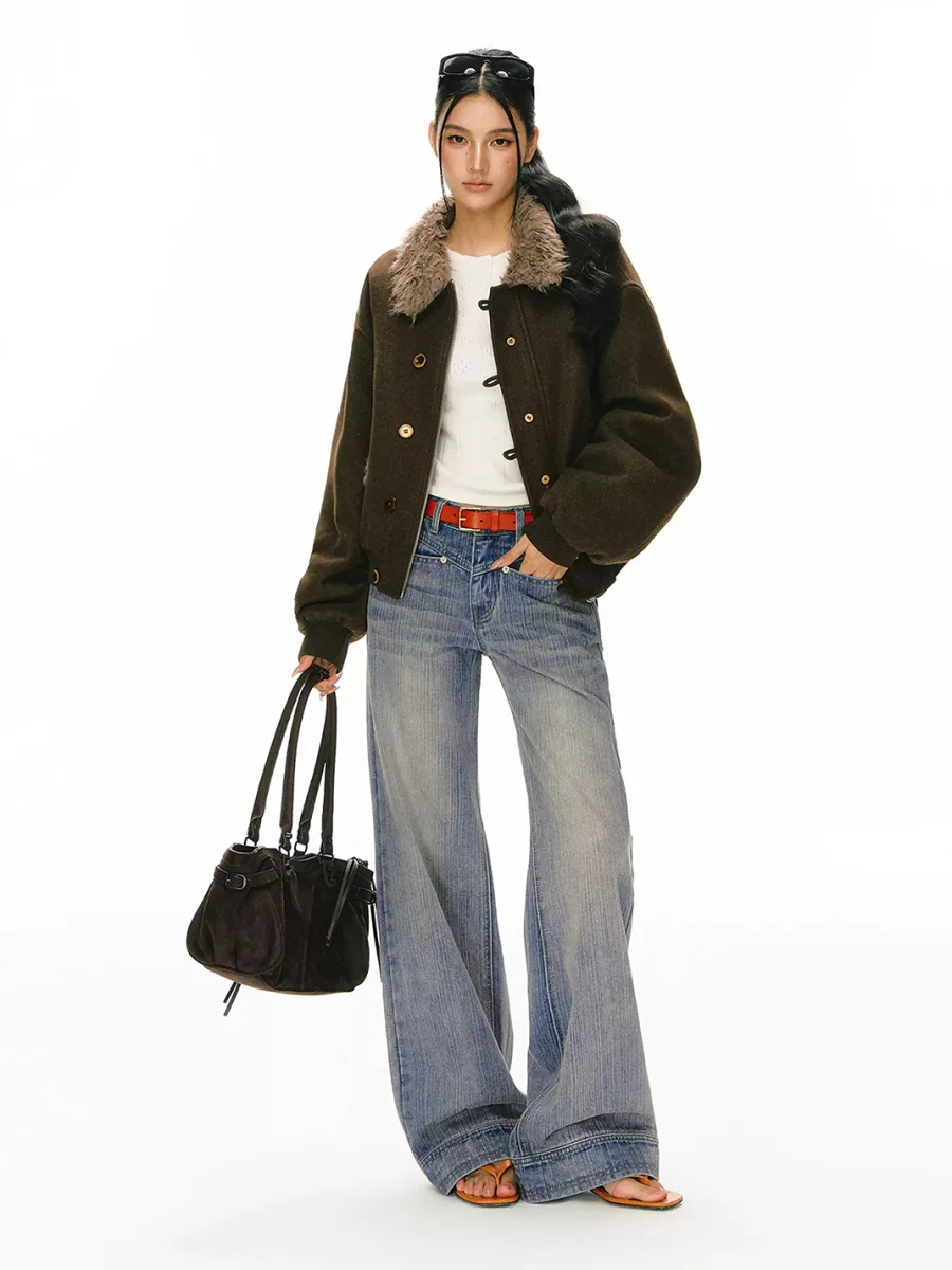 ARISEISM | Loose Low-Rise Washed Jeans - 4