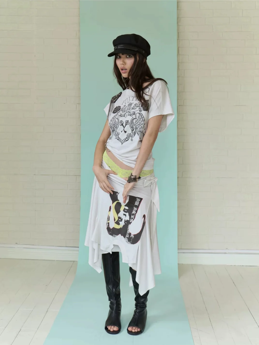 FULLTIDE | Deconstructed Two-Way Ruched T-Shirt Dress