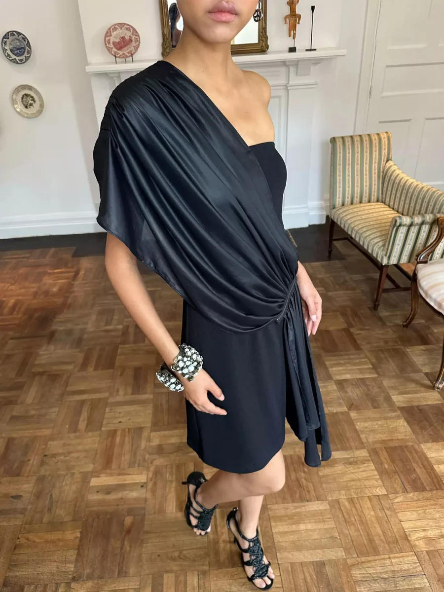 HOL!DAY | Draped Ruched Coated Chiffon Strapless Zipper Dress - 4