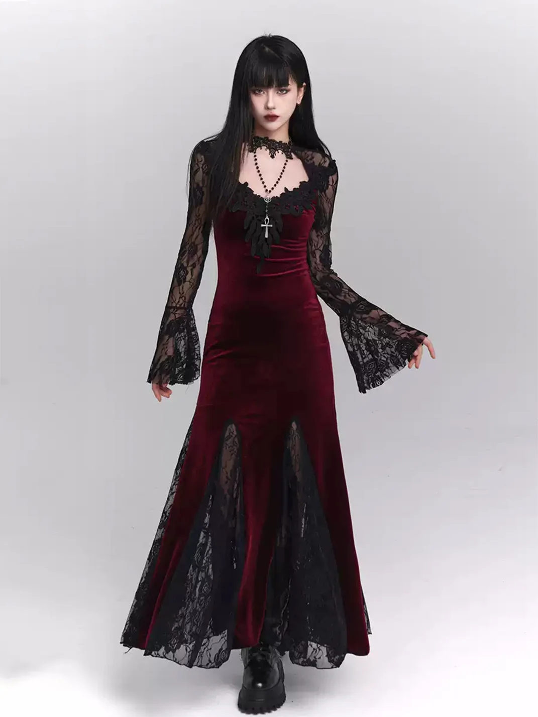 LADYGHOST | Gothic Mermaid Maxi Dress