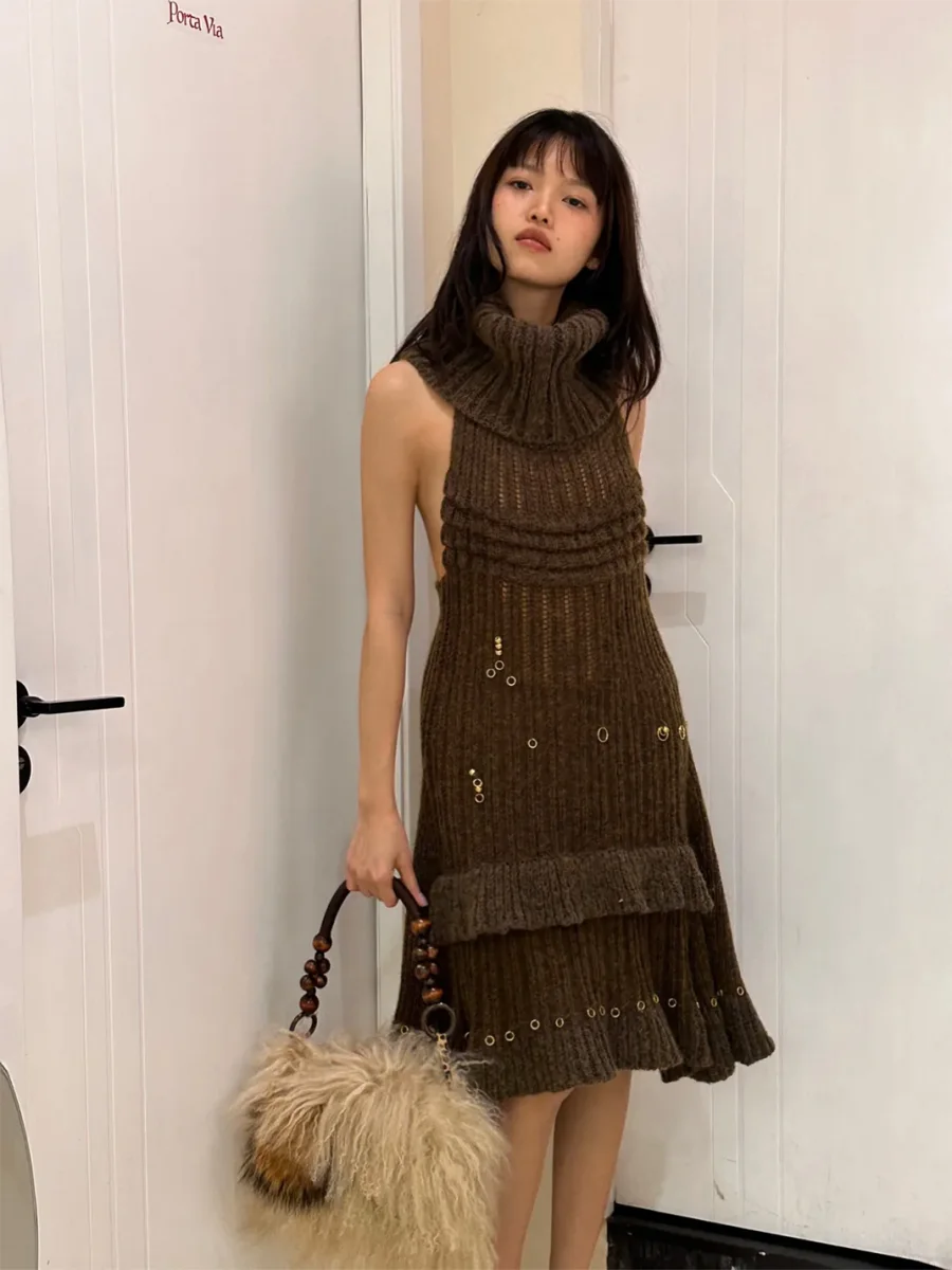 Chipchipshop | Hand-Beaded Knit Dress - 3