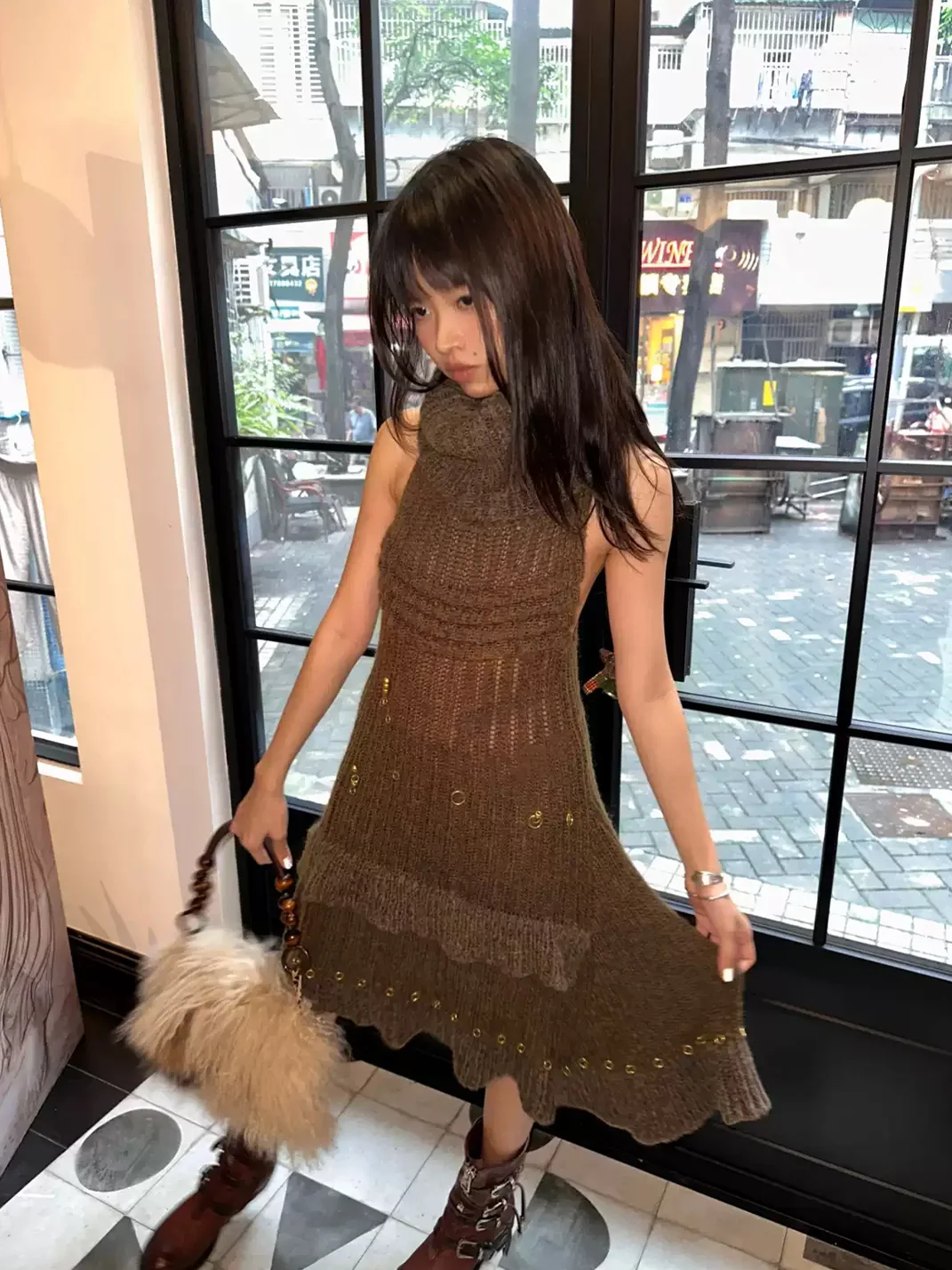 Chipchipshop | Hand-Beaded Knit Dress