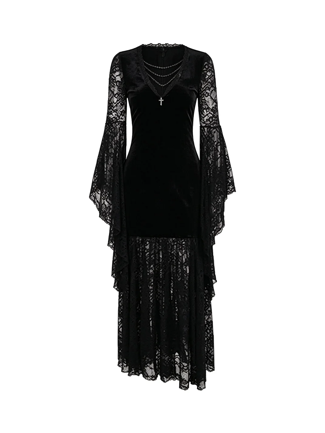 LADYGHOST | Black Gothic Medieval Maxi Dress