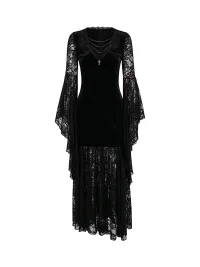LADYGHOST | Black Gothic Medieval Maxi Dress