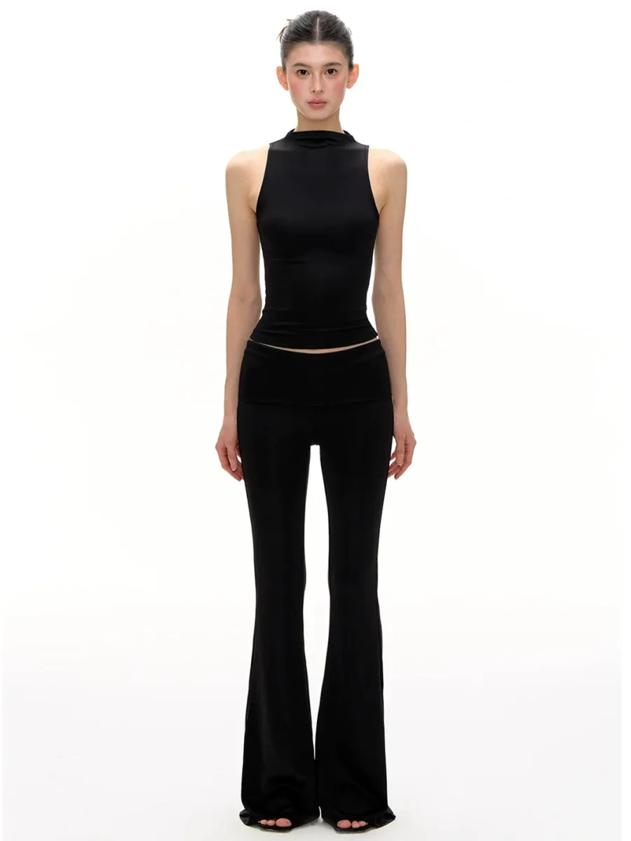 ARISEISM | Solid Slim Fit Tank And Pants Set - 4