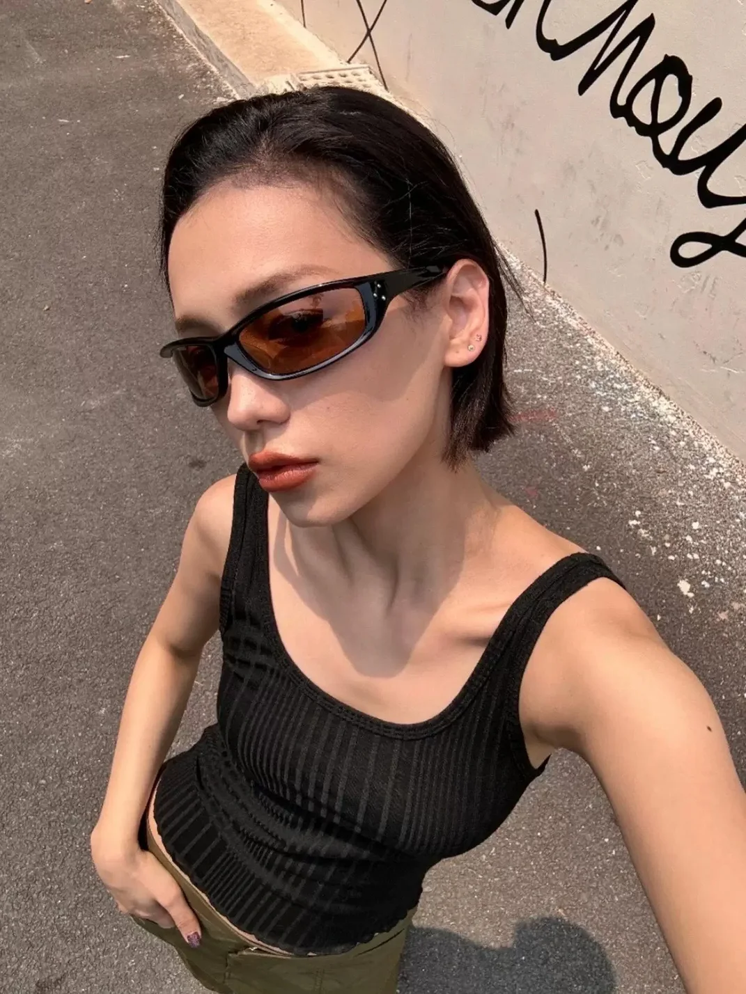 404 | Y2K Rectangular Wraparound Sunglasses