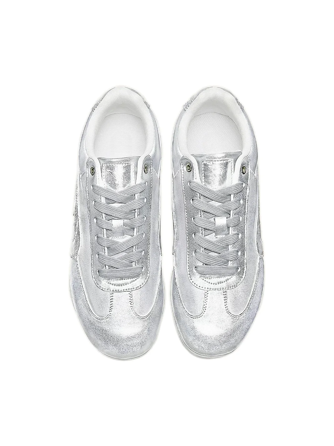 MQMS | Silver Thin-Sole Racing Sneakers