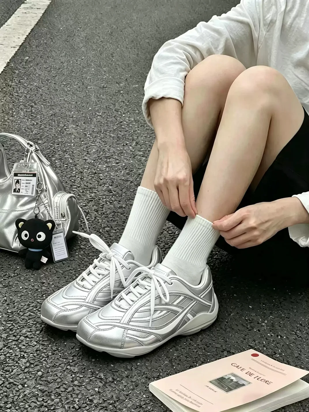 MQMS | Silver Mesh Lightweight Trainer Sneakers