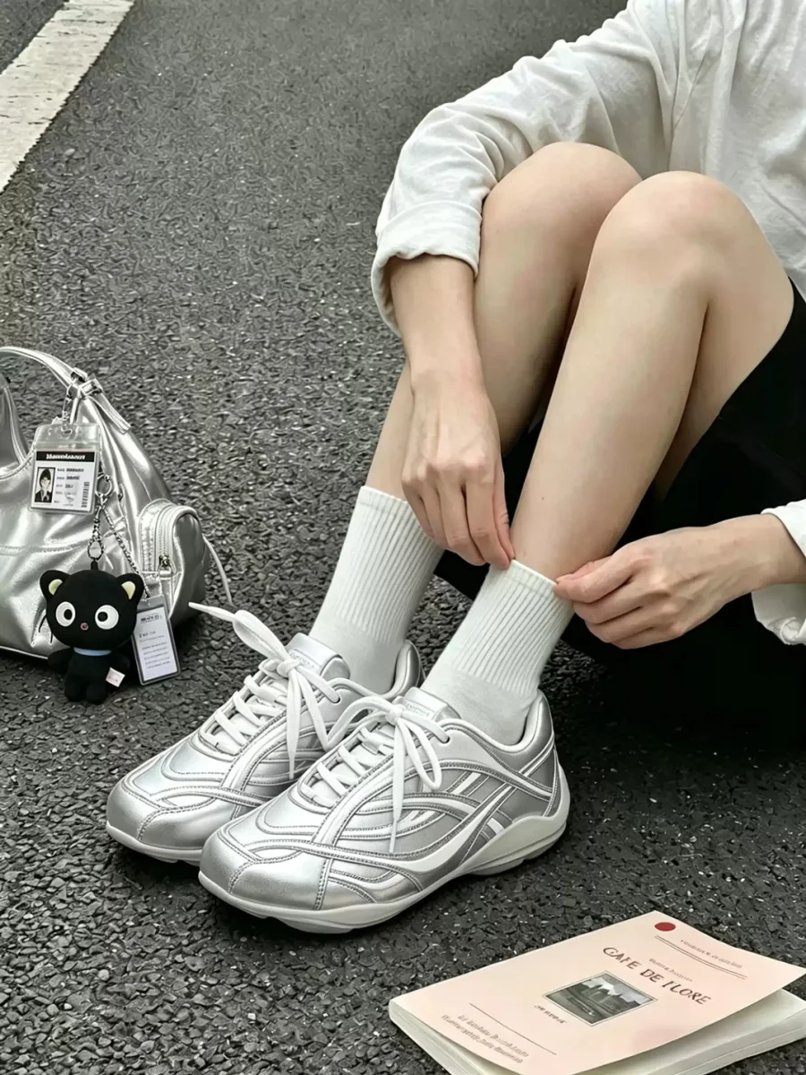 MQMS | Silver Mesh Lightweight Trainer Sneakers - 2