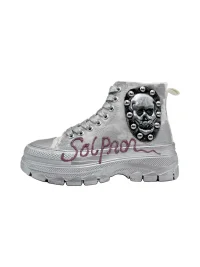 Savage Growth | Hand-Painted Platform Canvas Sneakers