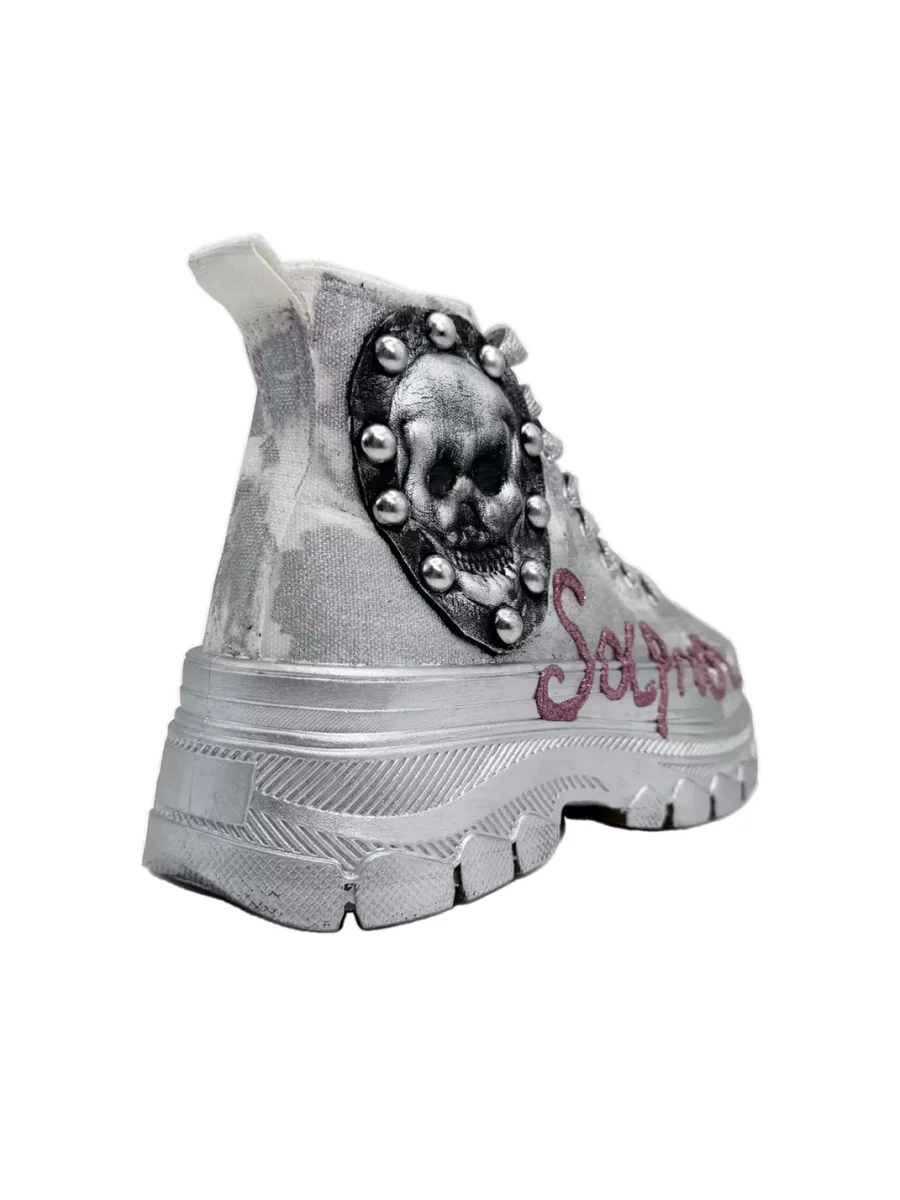 Savage Growth | Hand-Painted Platform Canvas Sneakers - 3