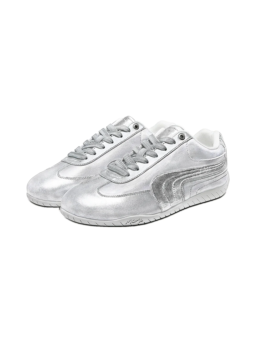 MQMS | Silver Thin-Sole Racing Sneakers