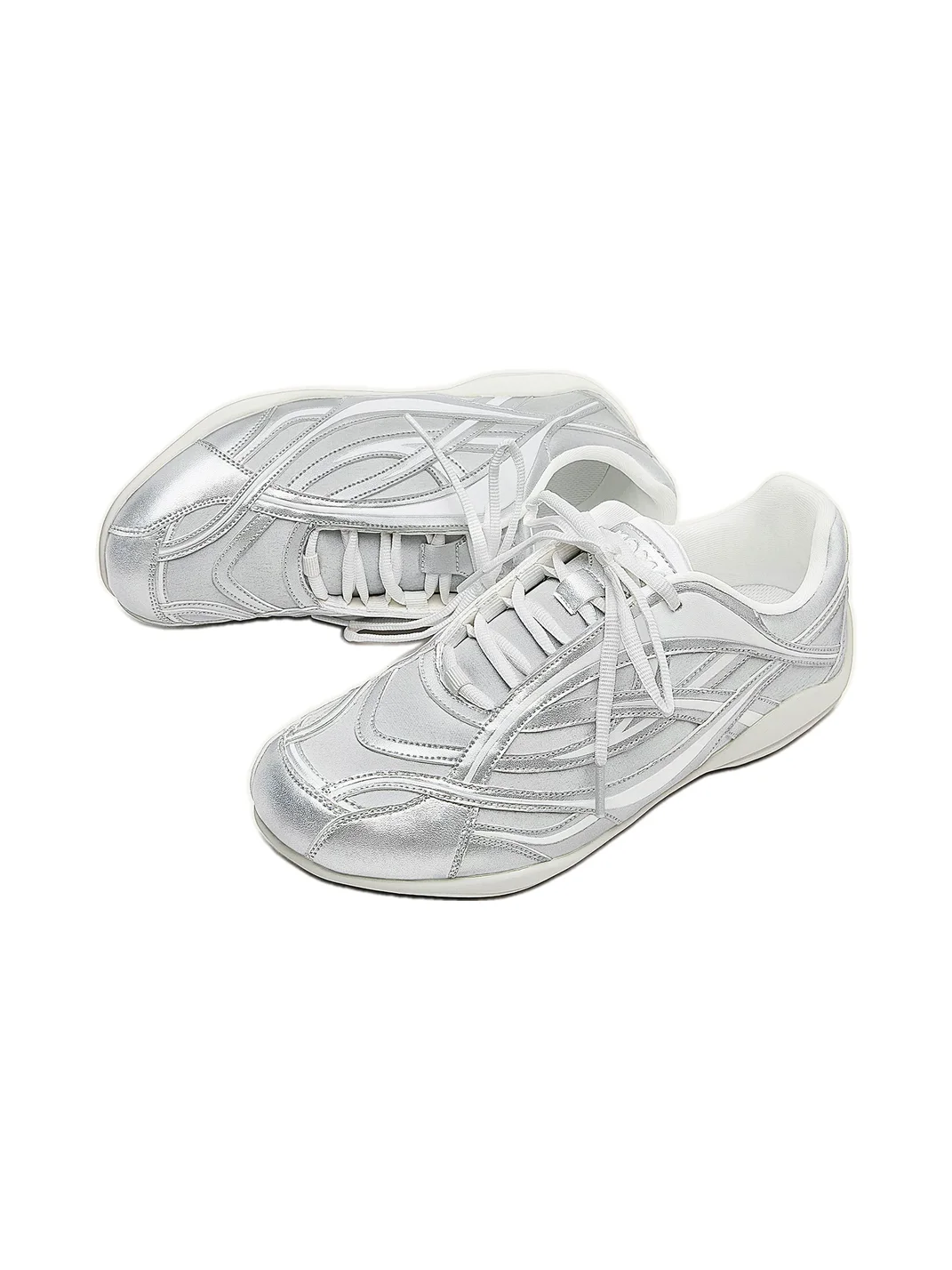 MQMS | Silver Mesh Lightweight Trainer Sneakers