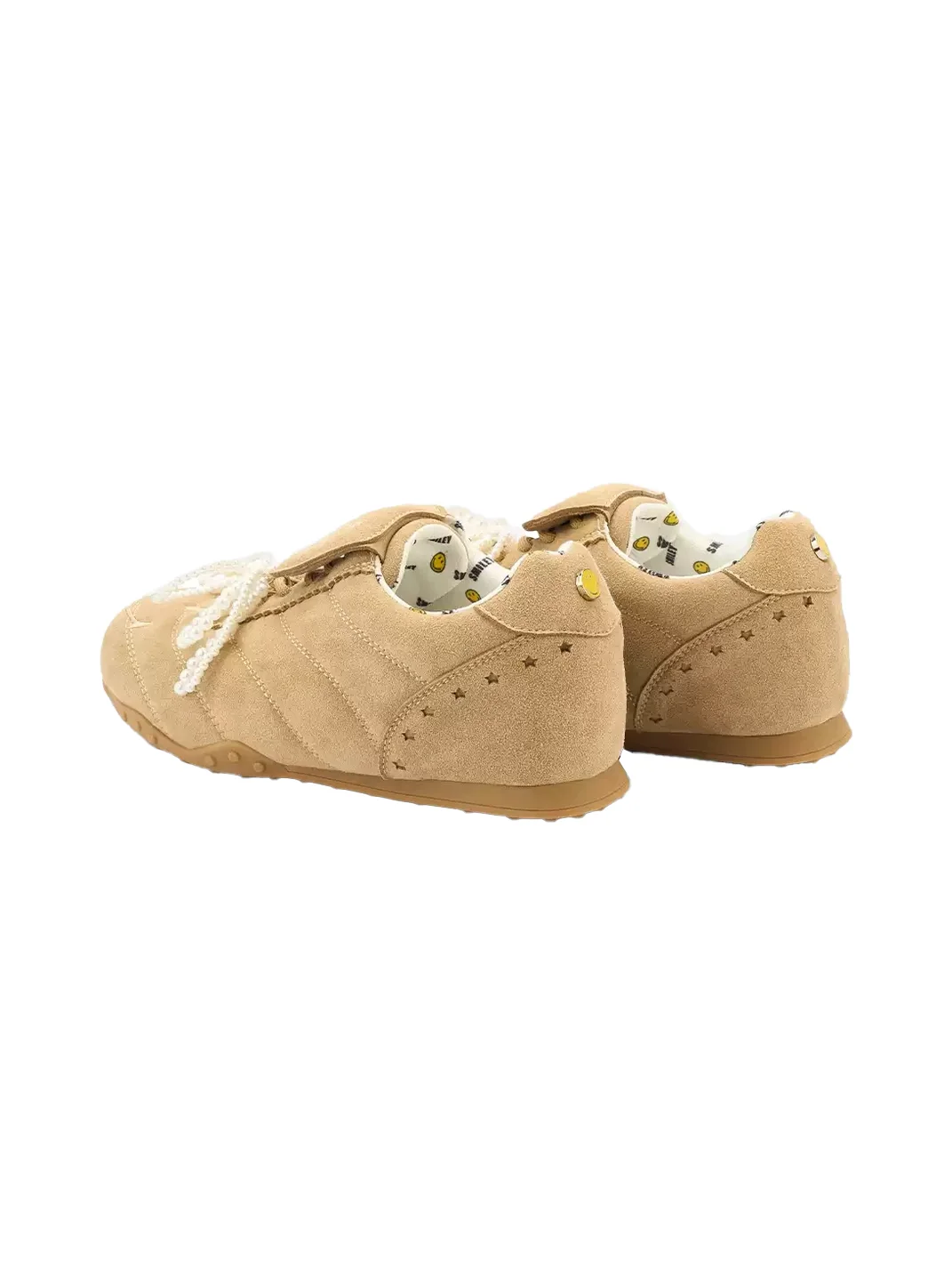 SMILEY | Bow Double-Lace Height-Increasing Casual Sneakers