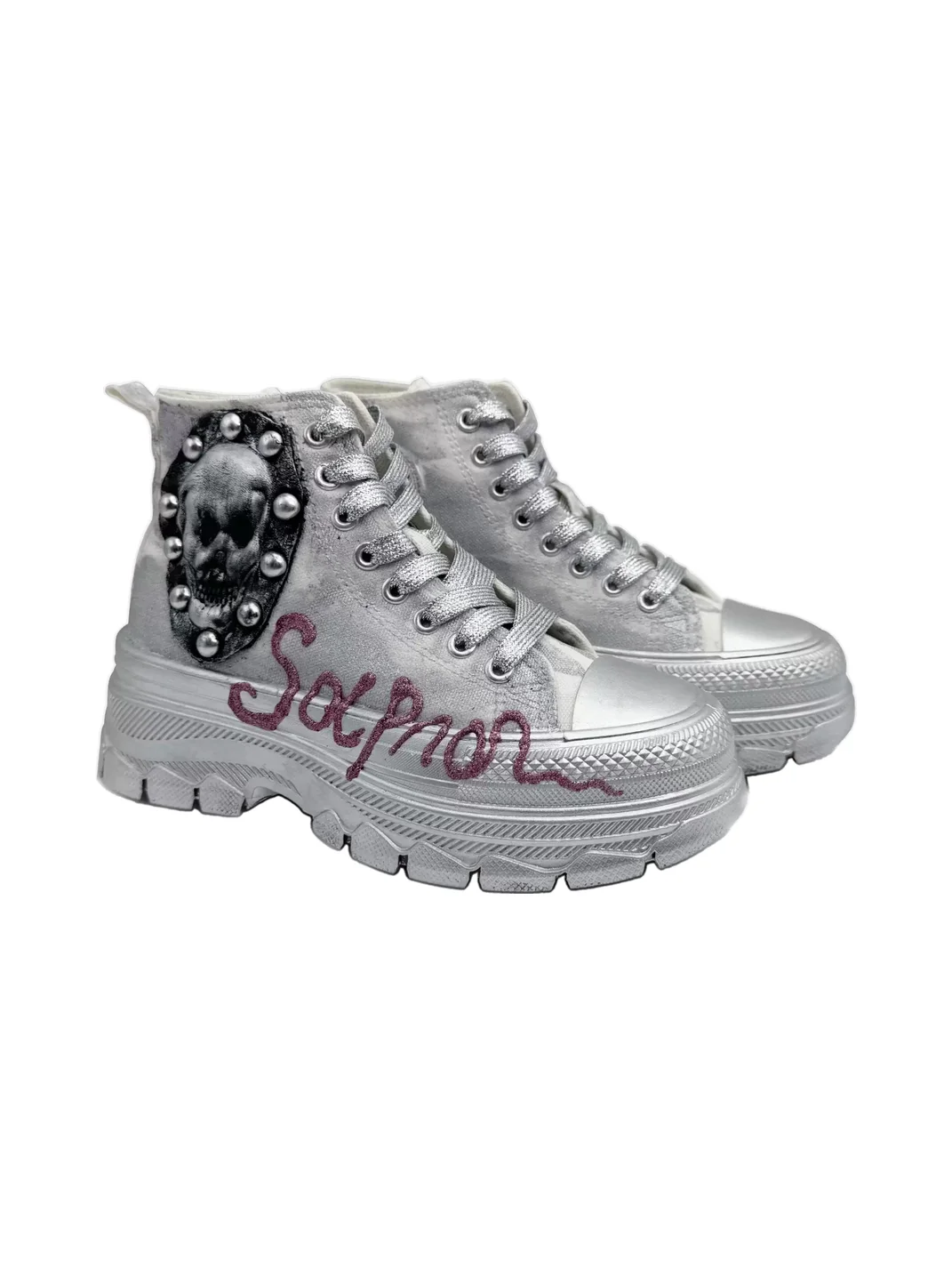 Savage Growth | Hand-Painted Platform Canvas Sneakers