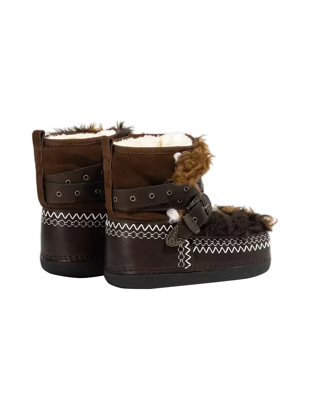 LMDD | Platform Buckle Strap Plush Snow Boots