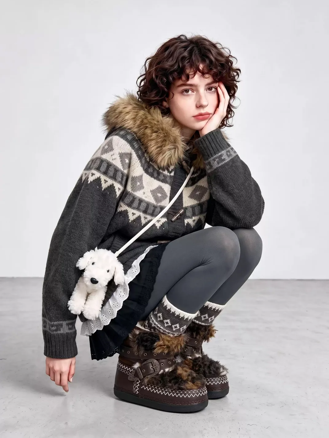 LMDD | Platform Buckle Strap Plush Snow Boots