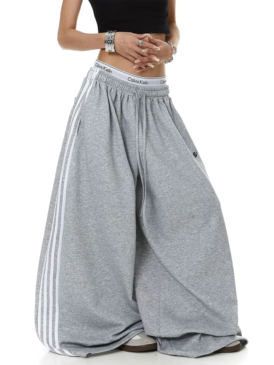 BLACKLISTS | Contrast Stripe Loose Wide-Leg Sweatpants - 4