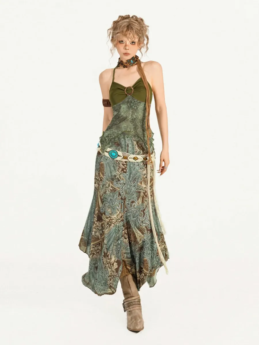 Nico Molly | Printed Camisole And Asymmetrical Skirt Set - 2