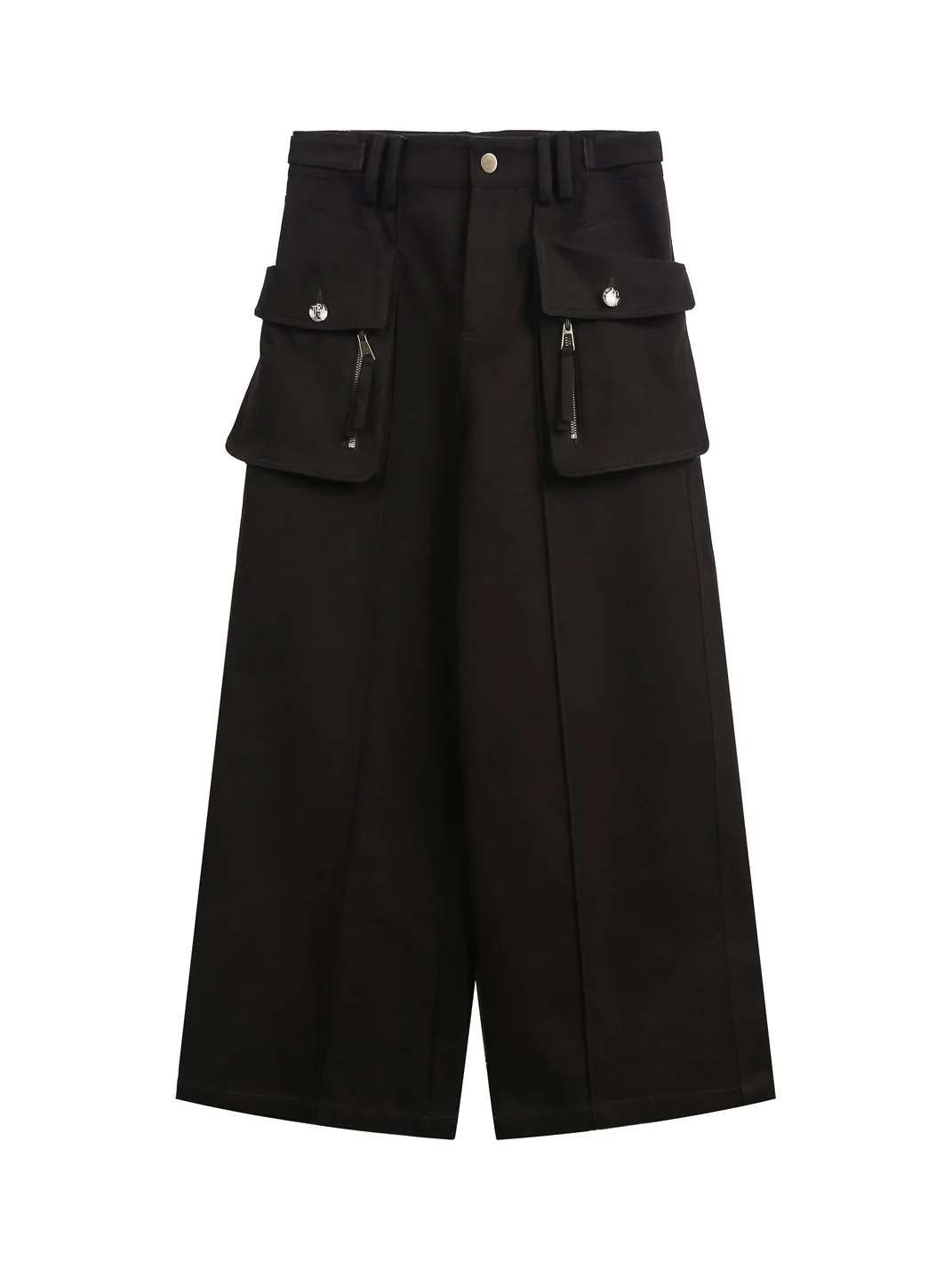 JIKOO | Mid-Rise Relaxed Straight-Leg Brushed Cargo Pants