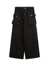 JIKOO | Mid-Rise Relaxed Straight-Leg Brushed Cargo Pants