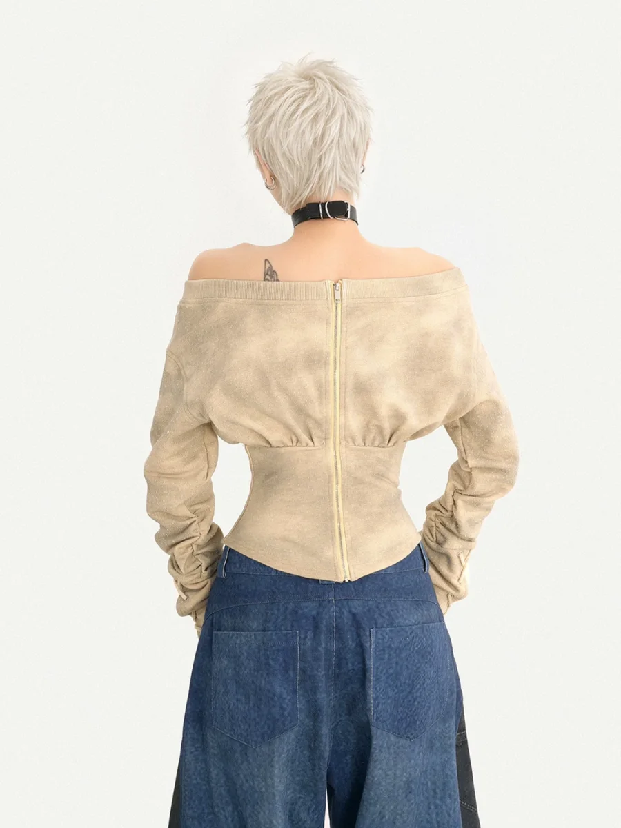 Nico Molly | Off-Shoulder Lace-Up Fitted Shirt - 2