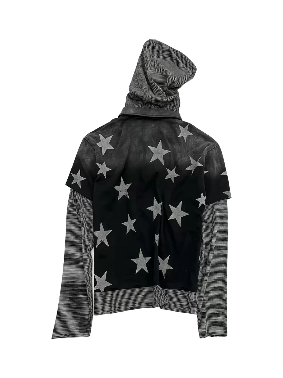 LuuuCam | Star Skull Layered Hooded Long Sleeve T-Shirt
