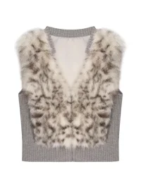 Nico Molly | Plush Sleeveless Vest And Knit Top Set