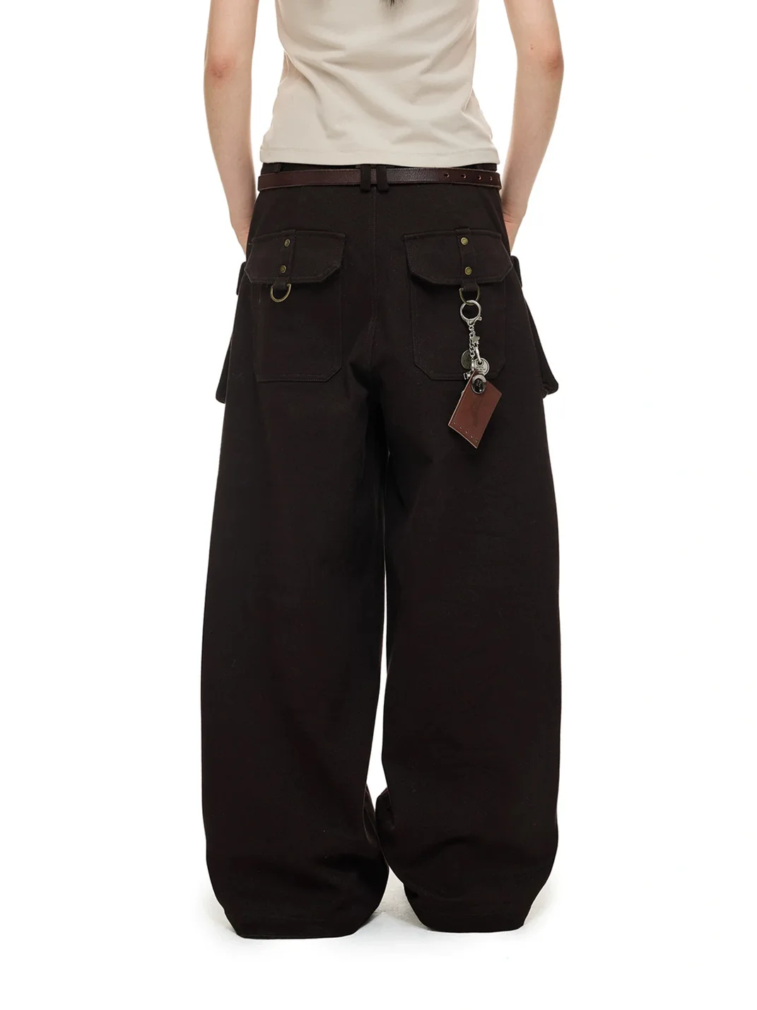 JIKOO | Mid-Rise Relaxed Straight-Leg Brushed Cargo Pants