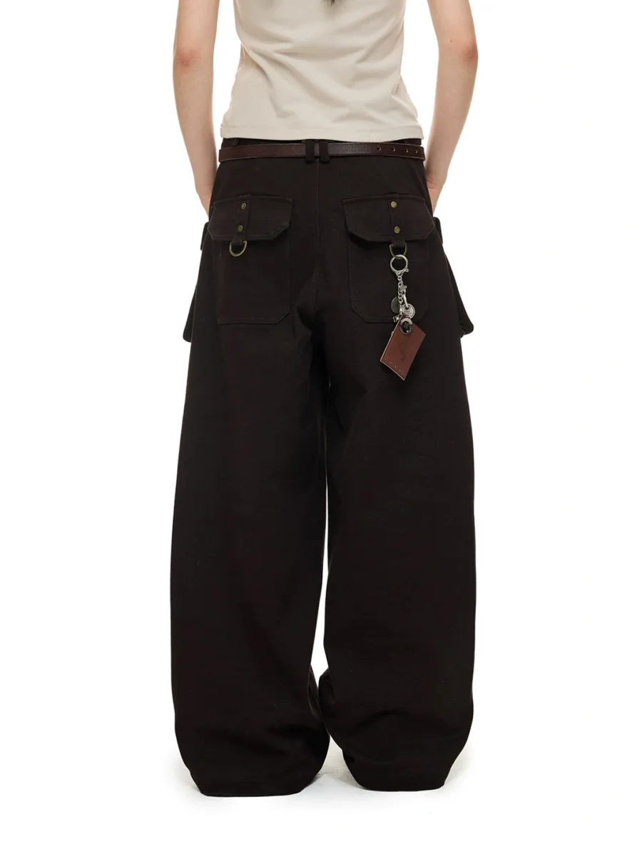 JIKOO | Mid-Rise Relaxed Straight-Leg Brushed Cargo Pants - 4