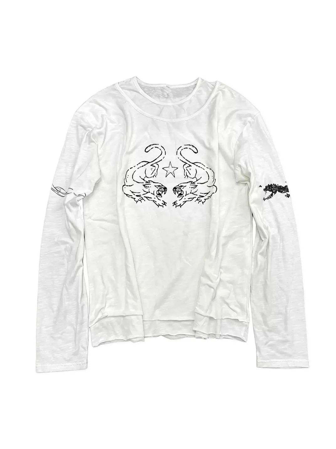 LuuuCam | Layered Leopard Star Long Sleeve Loose Fit Top