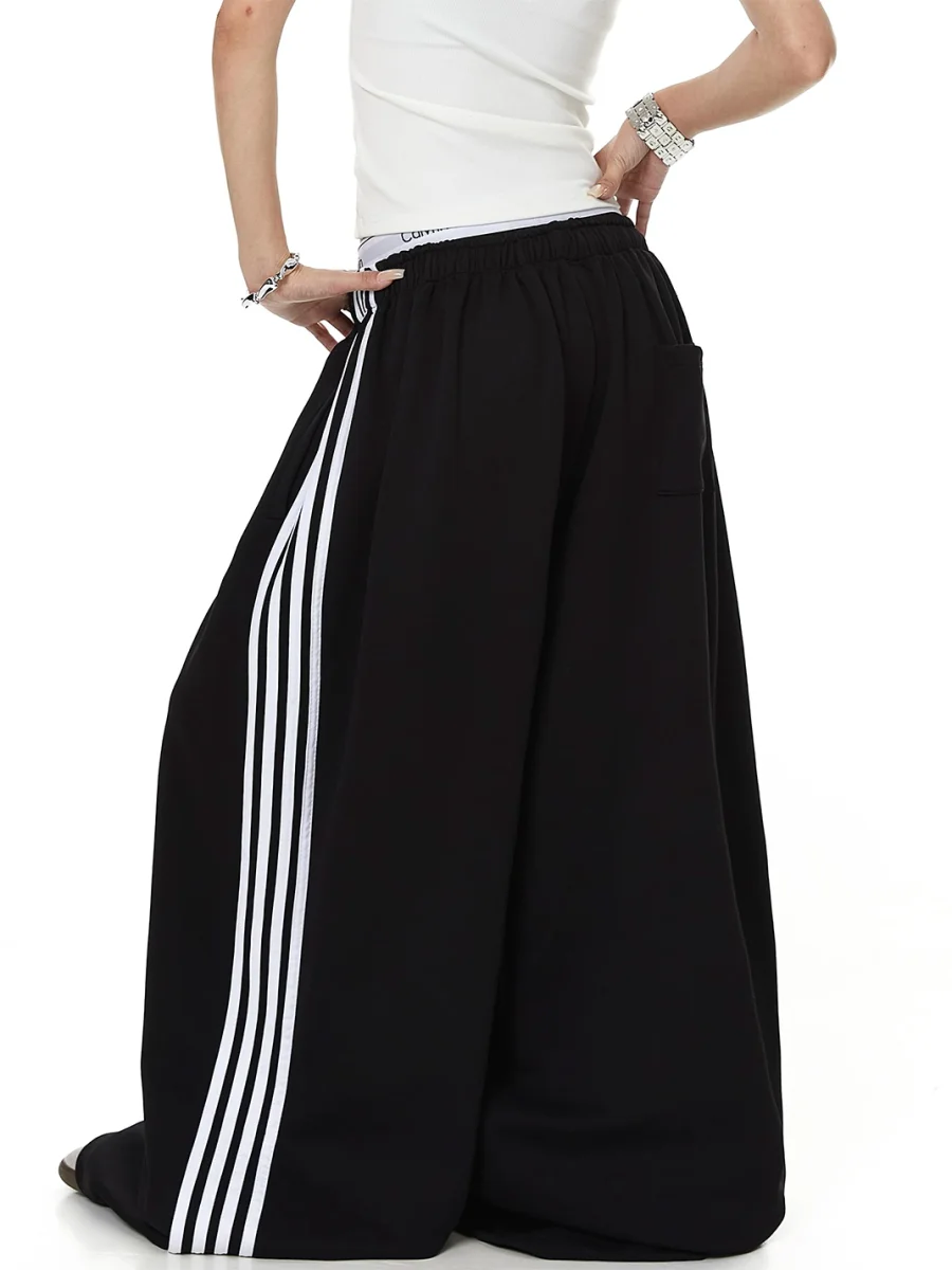 BLACKLISTS | Contrast Stripe Loose Wide-Leg Sweatpants - 2
