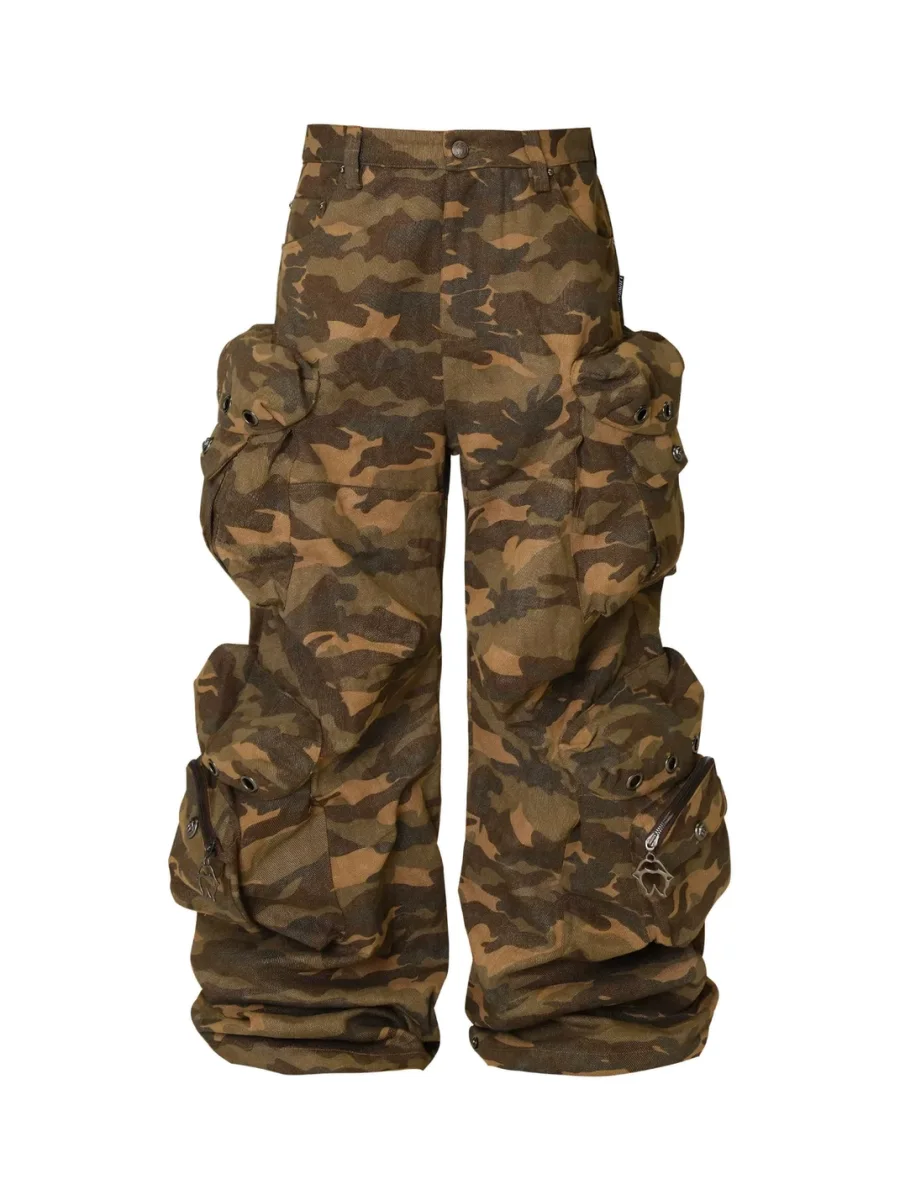 THEWET | Washed Distressed Spray-Stained Cargo Pants - 4