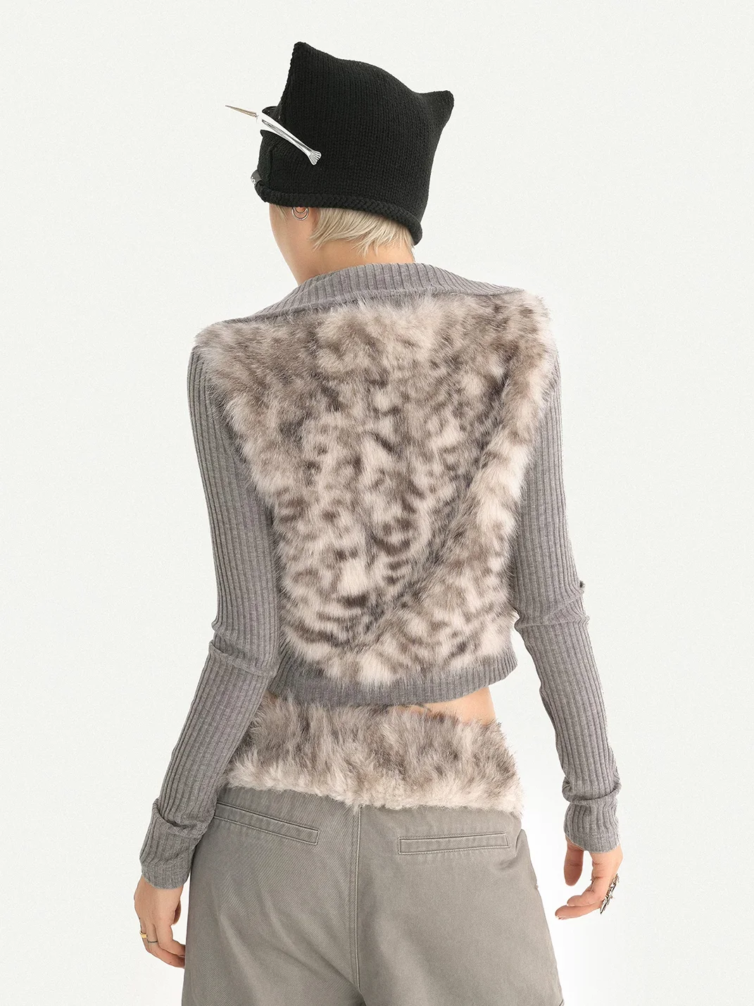 Nico Molly | Plush Sleeveless Vest And Knit Top Set