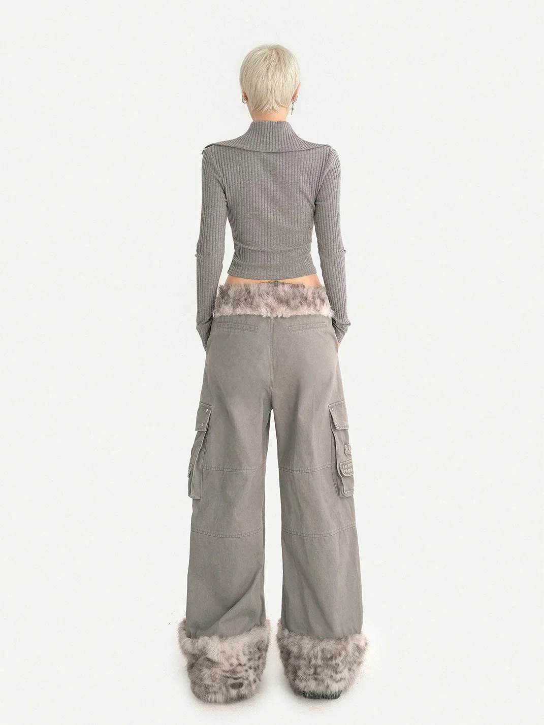 Nico Molly | Plush Sleeveless Vest And Knit Top Set