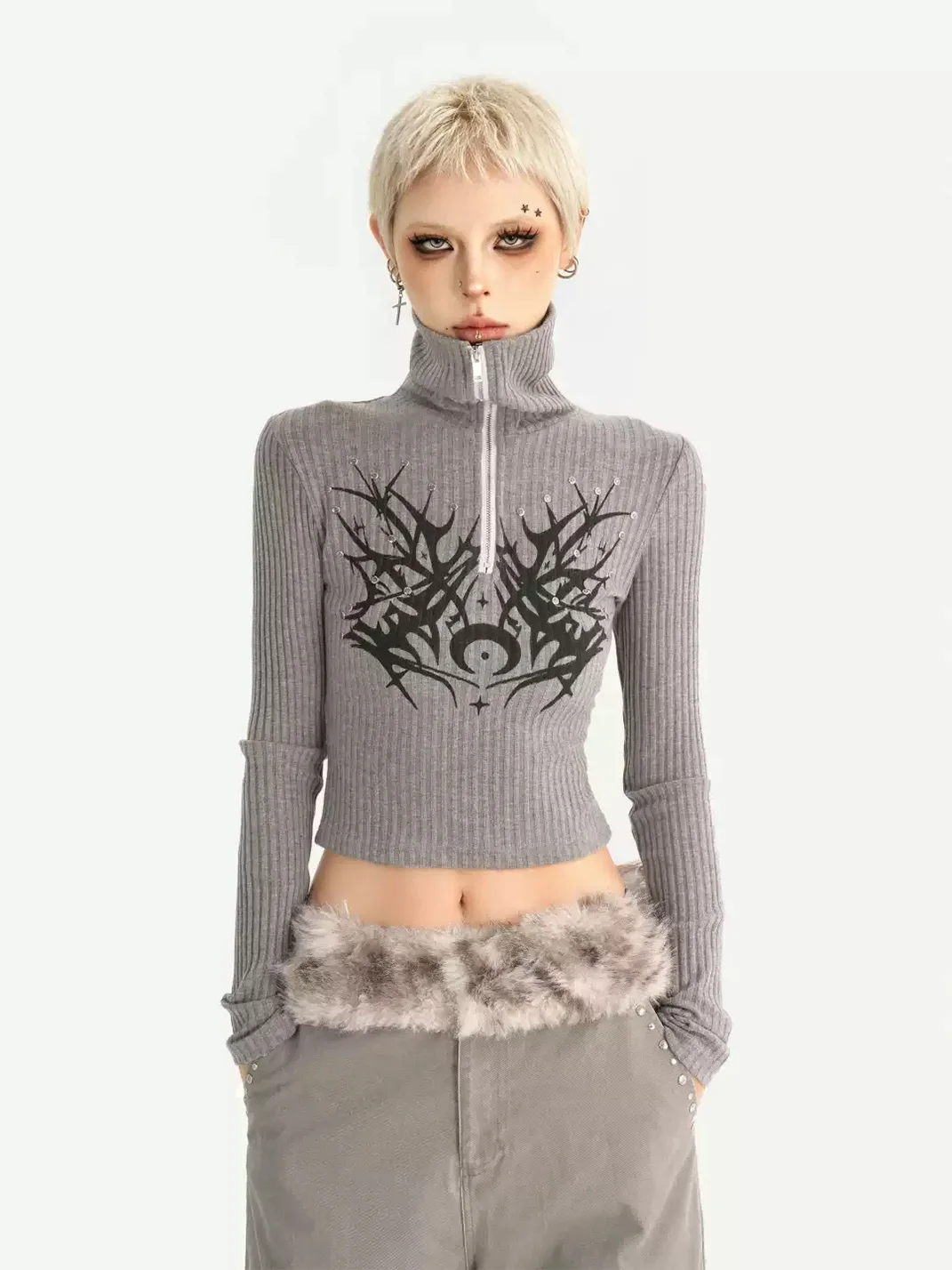 Nico Molly | Plush Sleeveless Vest And Knit Top Set