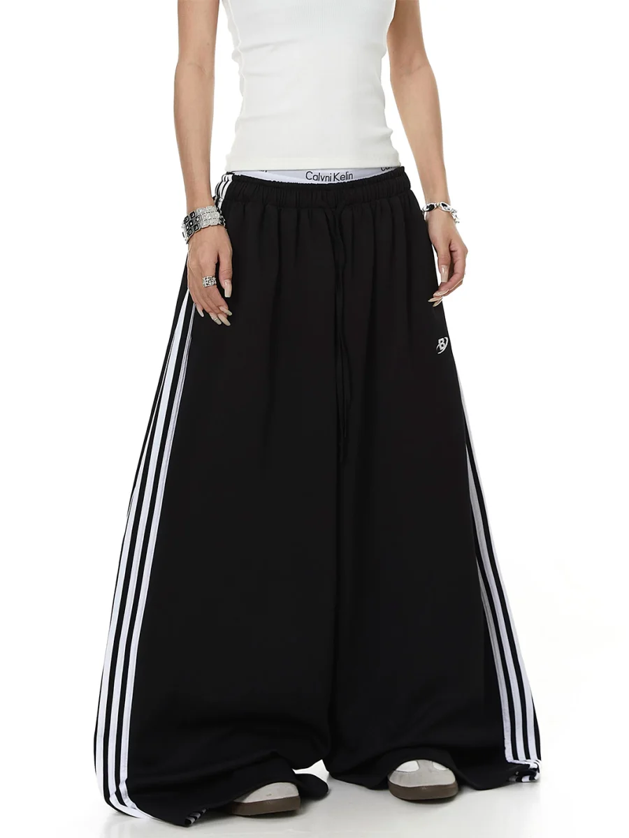 BLACKLISTS | Contrast Stripe Loose Wide-Leg Sweatpants - 3