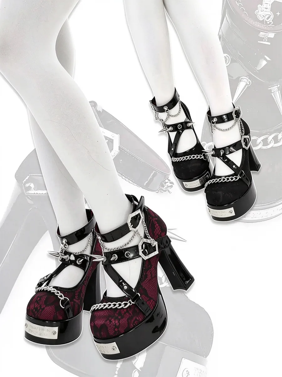 Transfer Student | Gothic Round-Toe High Heels - 3