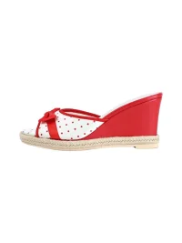 Concept Neun | Polka Dot Bow Wedge Sandals