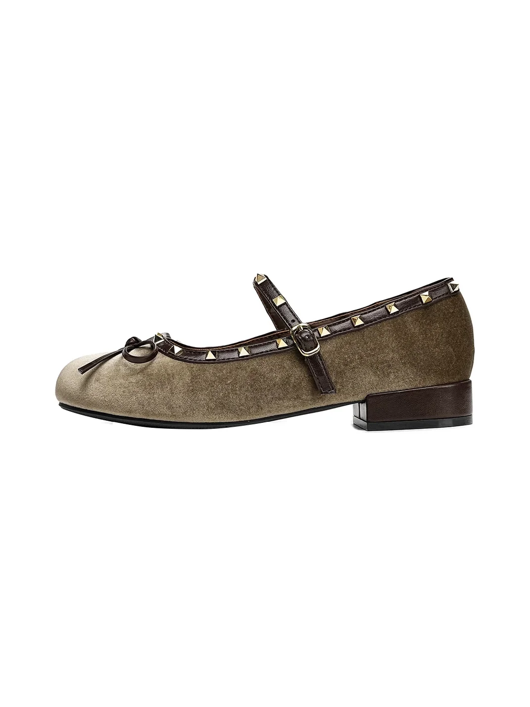 EBLAN | Studded Leopard Bow Mary Jane Flats