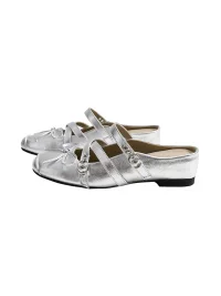 NAISHA | Bow Cross Strap Closed Toe Mules