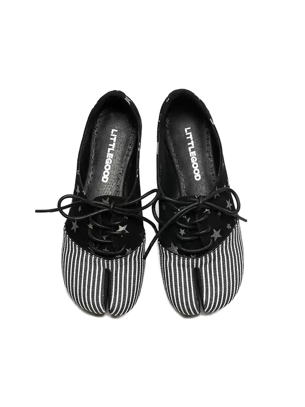 Littlegood | Striped Star Patchwork Split-Toe Flats