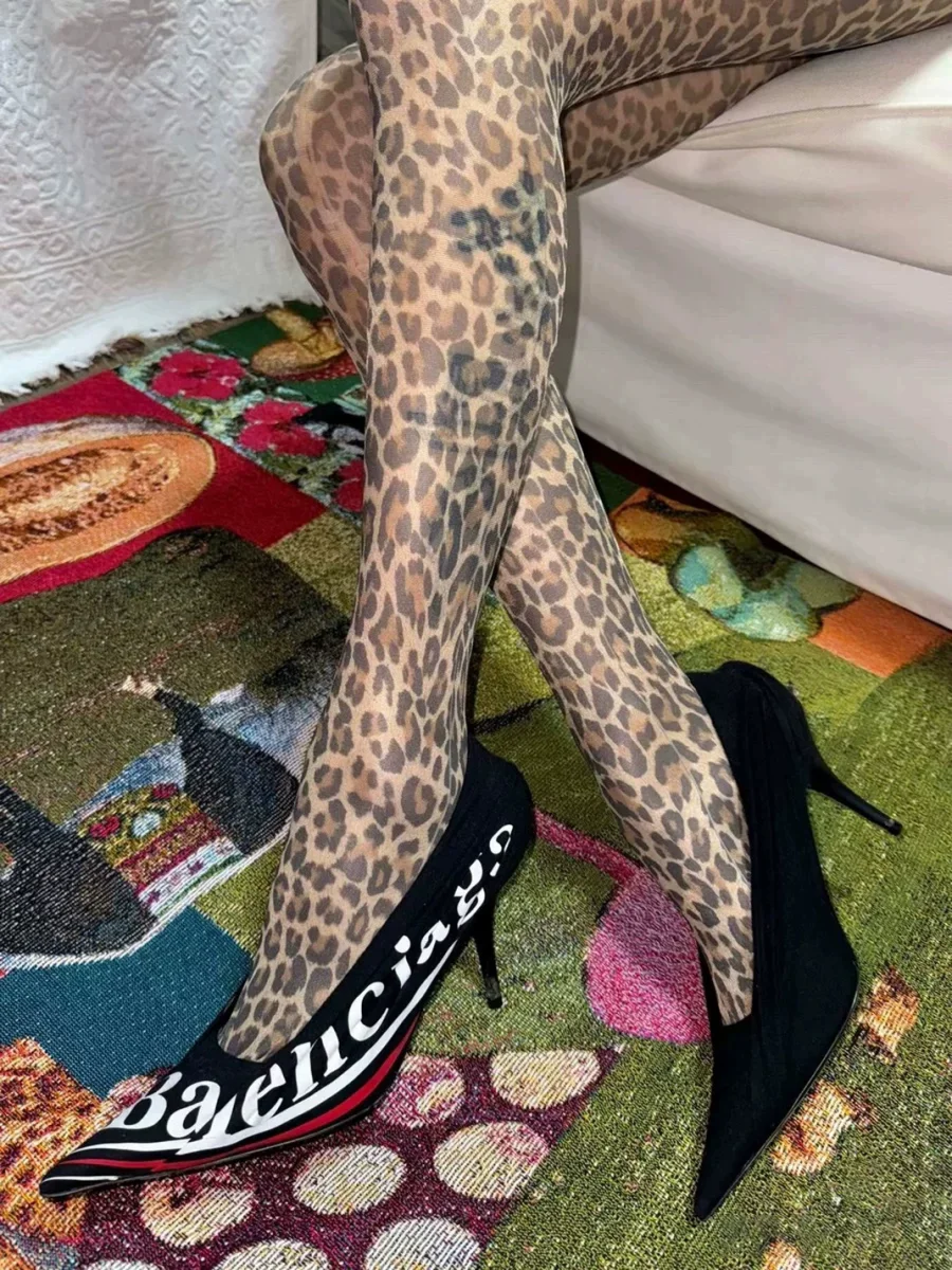 Rockbaby | Sheer Leopard Print Tights - 3