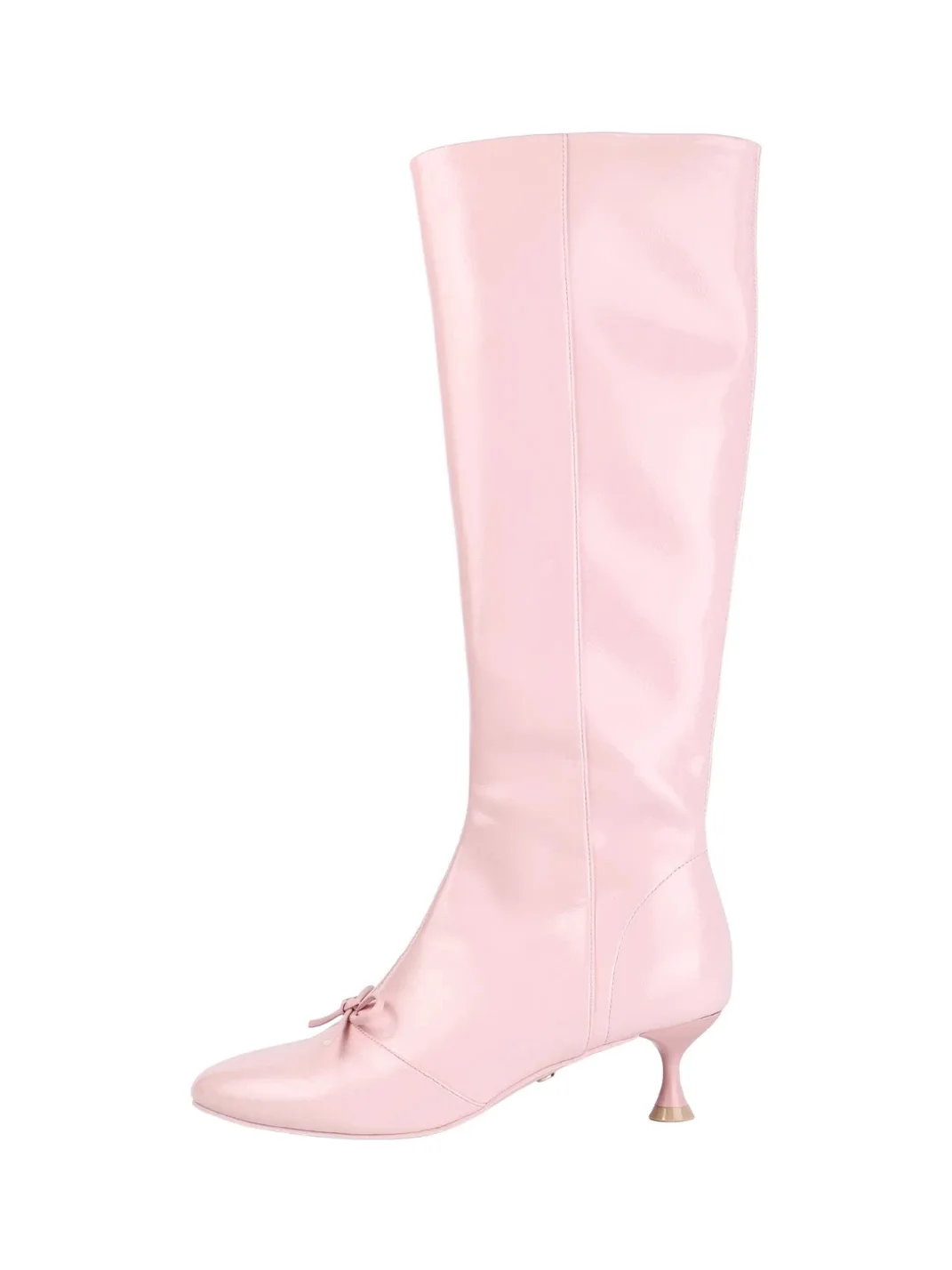 Concept Neun | Pink Bow Round Toe Heeled Boots