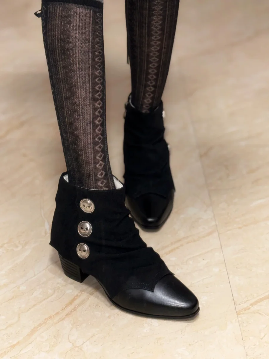 GURURU | Gothic Pointed-Toe Slouch Boots - 4