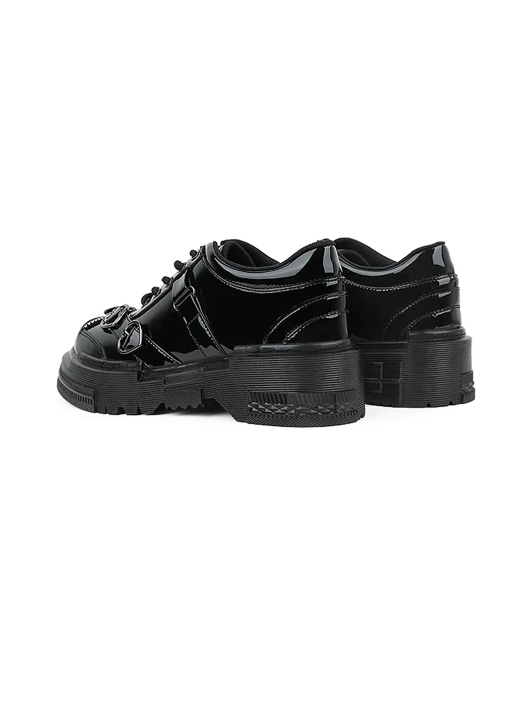 EMYLD | Black Heart Platform Leather Shoes
