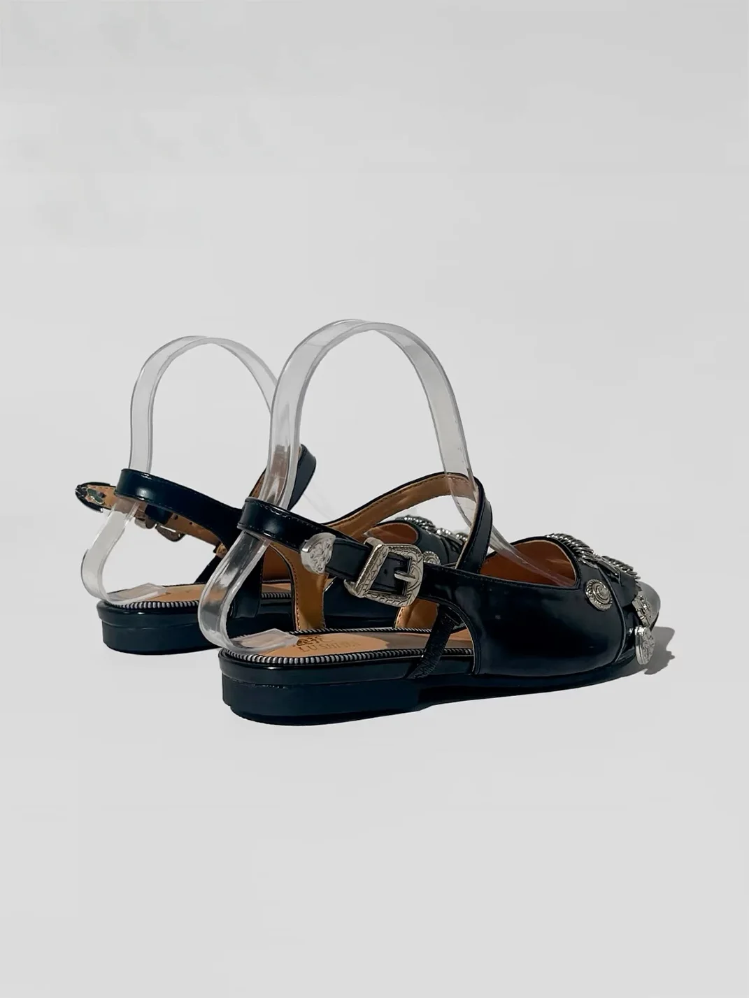 Angel | Pointed-Toe Metal-Embellished Buckle Strap Sandals
