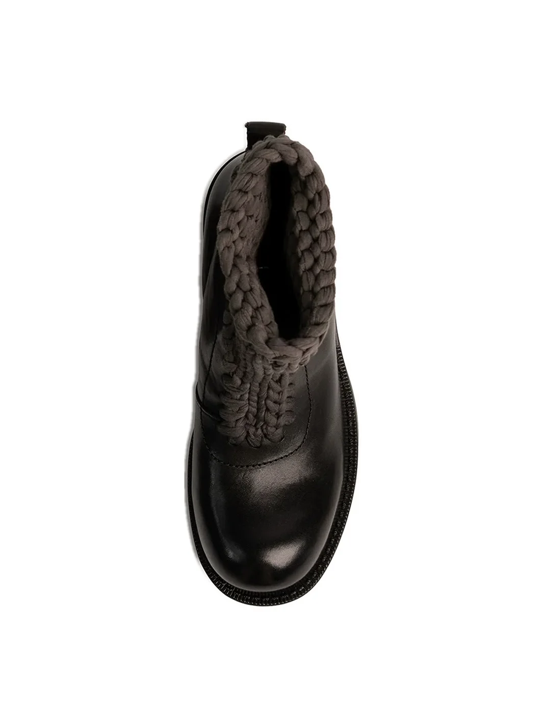 ZHUDAGE | Knit Panel Horsehide Chelsea Ankle Boots