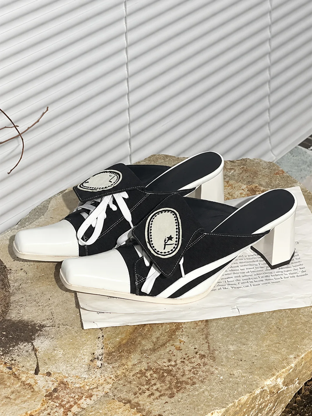 Angel | Lace-Up Heeled Mules