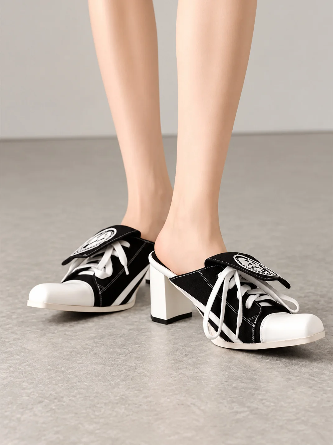 Angel | Lace-Up Heeled Mules